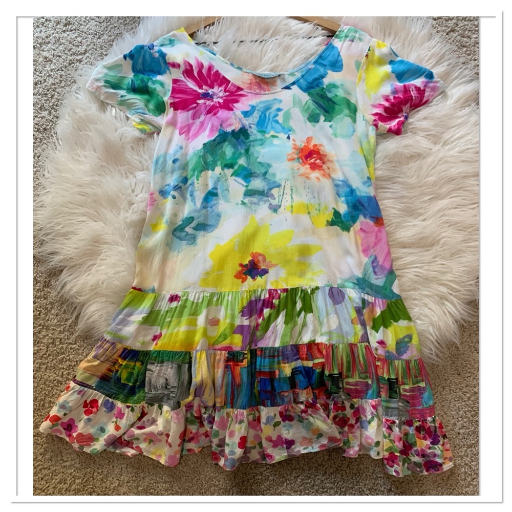 Jams World Hattie Floral Drop Waist Dress Multicolor Size Medium